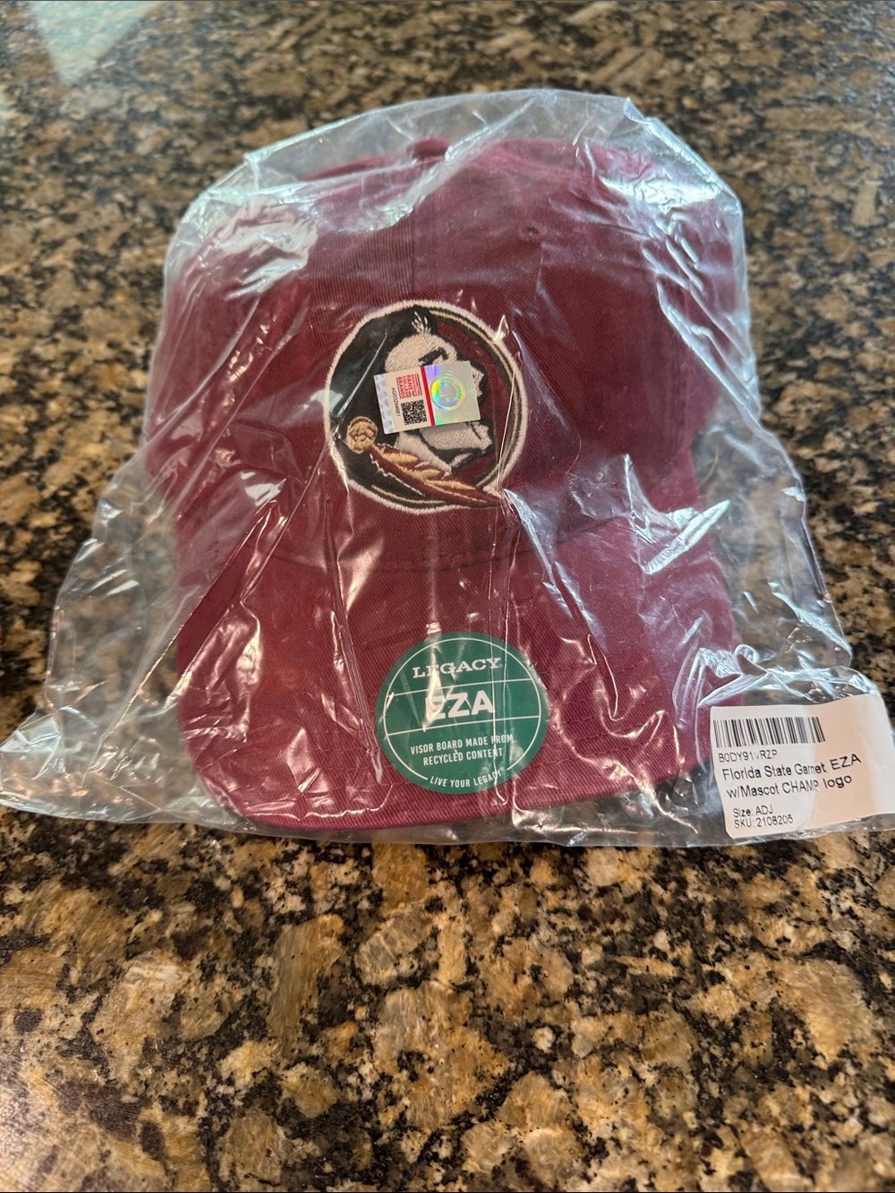 FSU Florida State Garnet Hat with White Logo
